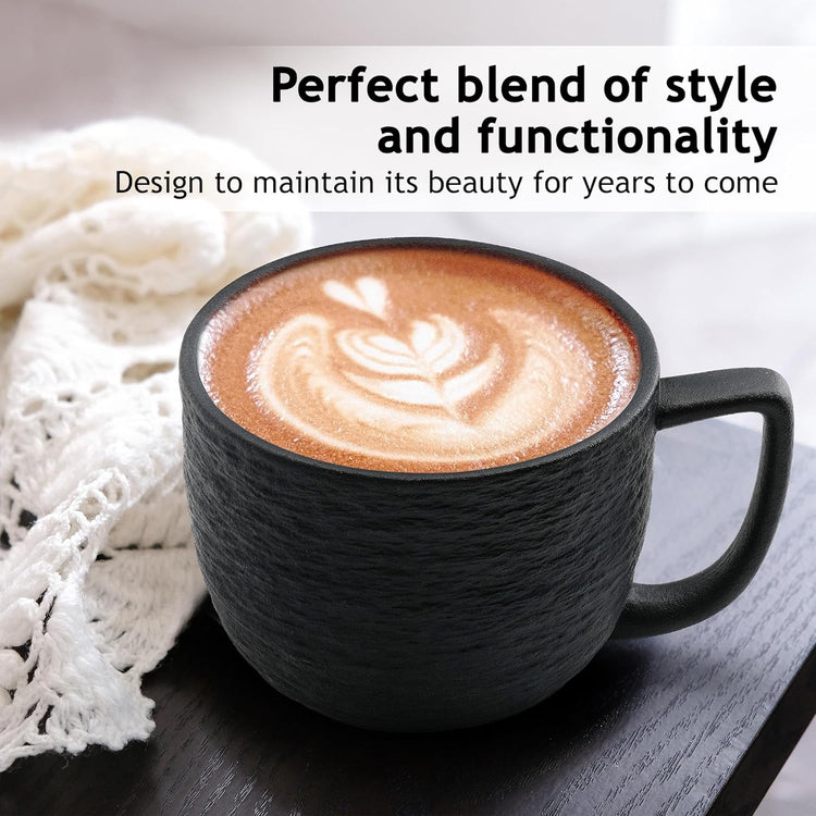 MIAMIO β 15 oz Coffee Mugs/Mug Set of 4 - Ceramic Mug for Coffee, Latte, Cappuccino, and Tea - Oasis Collection