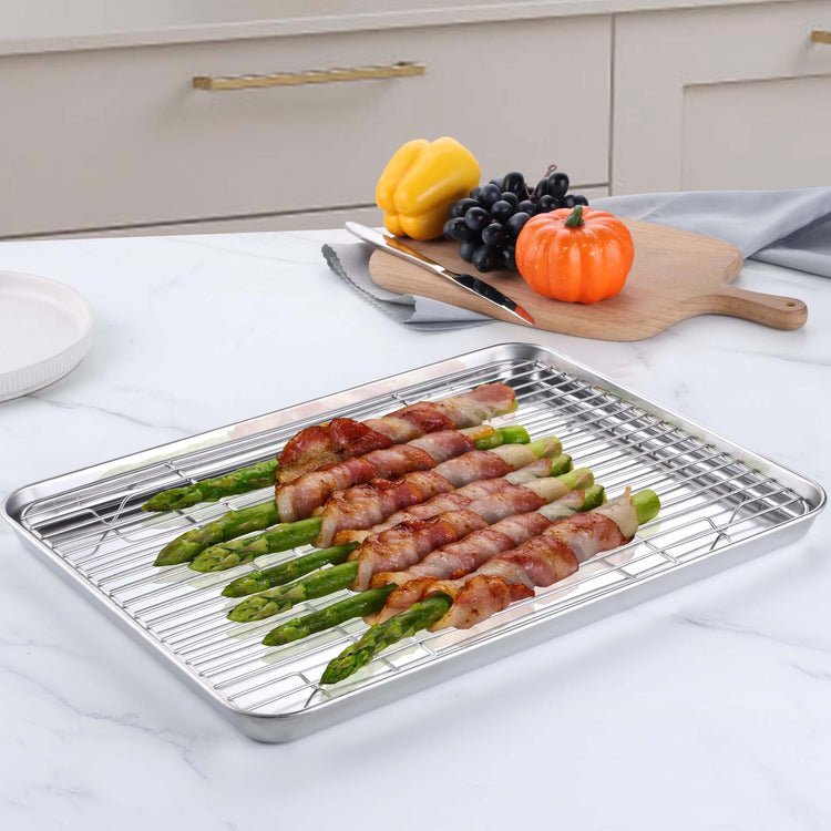 Half Baking Sheet with Wire Cooling Rack (2 Count)