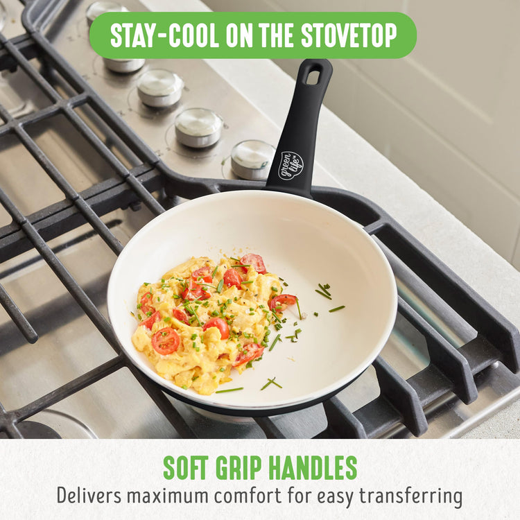 Soft Grip 8” Frypan Skillet and Spatula Breakfast Cookware Set