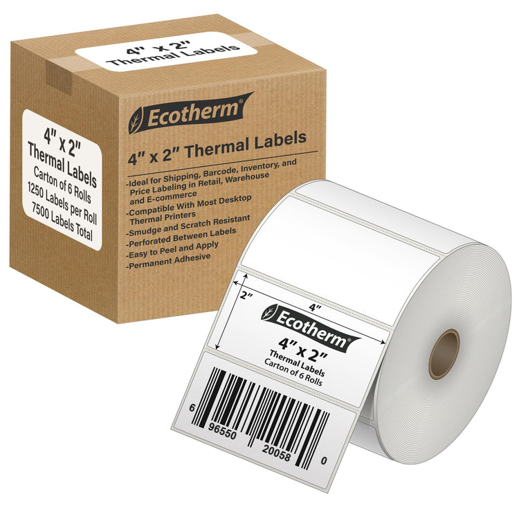 4" x 2" Thermal Labels (7500 Count)