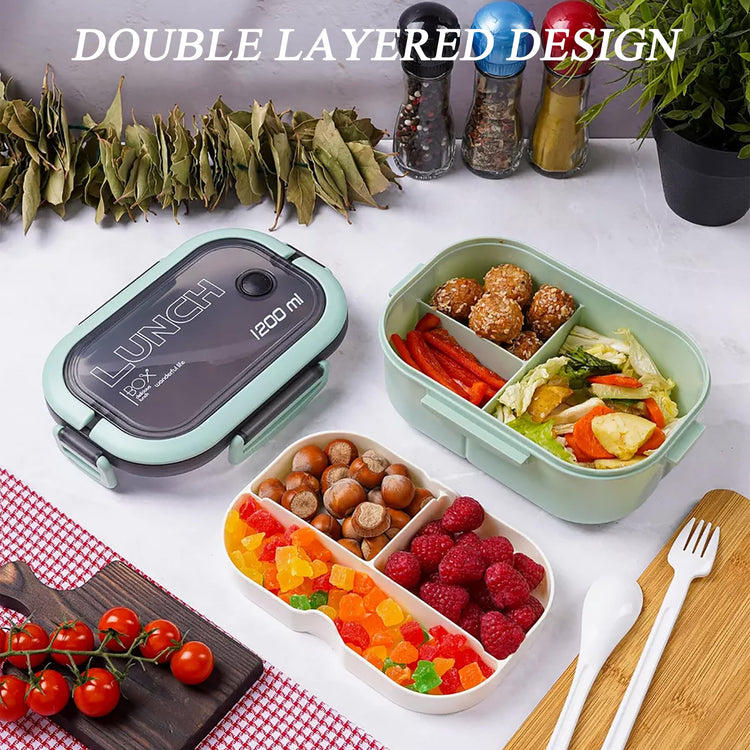Double Layer Bento Box with Cutlery