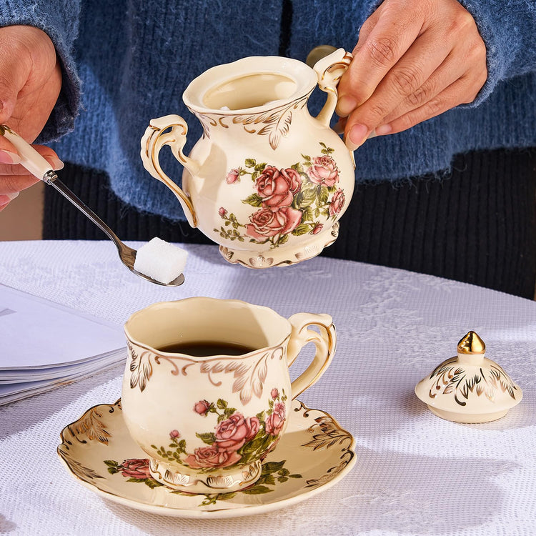 Ceramic Sugar and Creamer Set