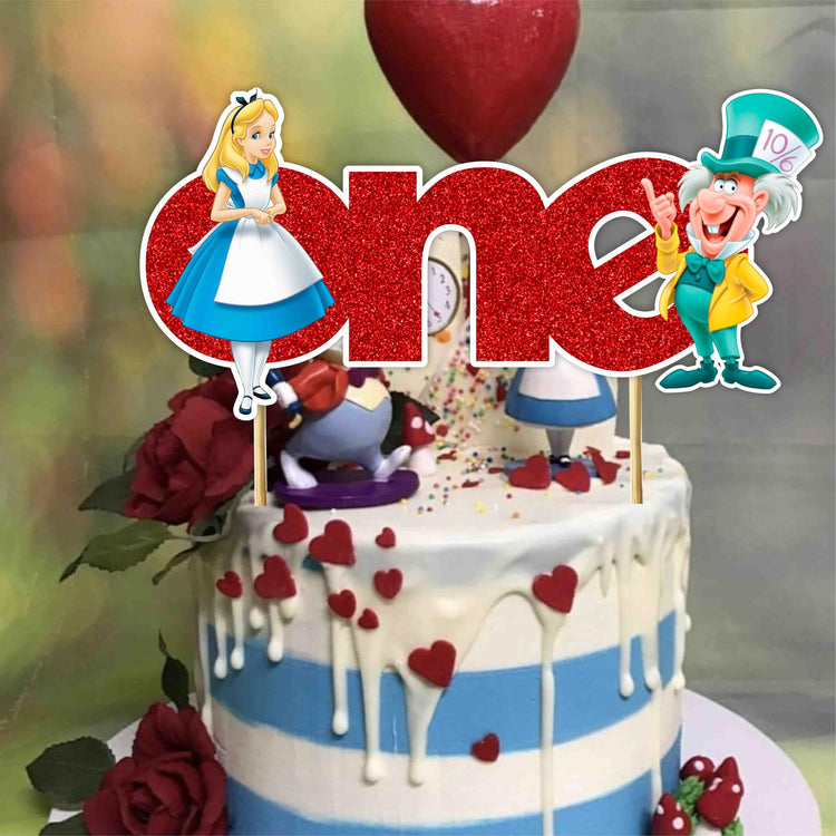 Alice in Wondrland One Cake Topper