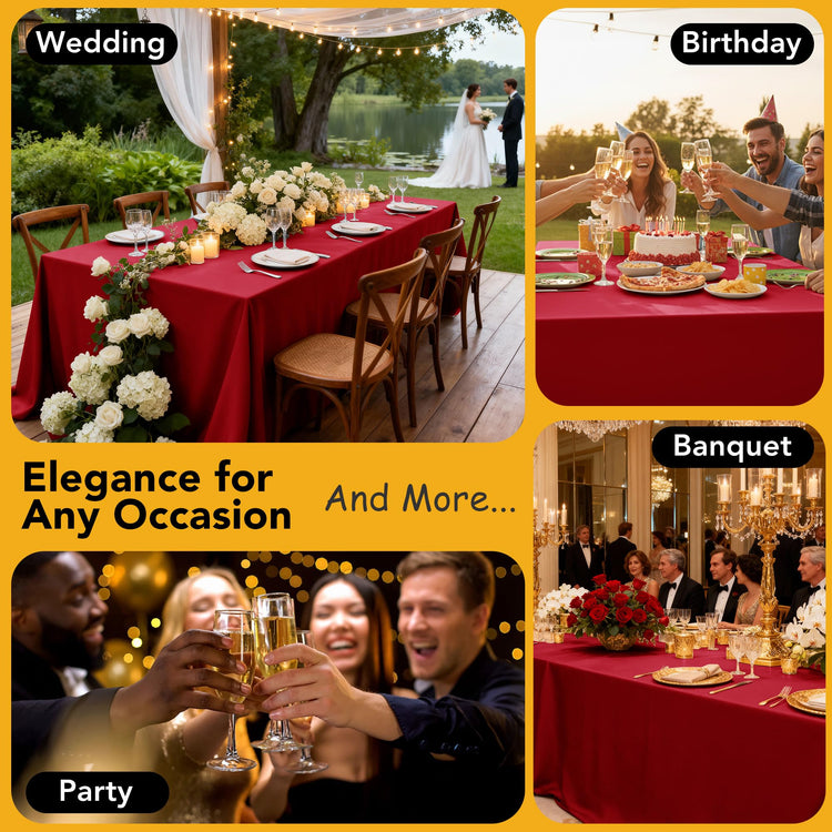 6 Pack Red Tablecloths for Square Tables
