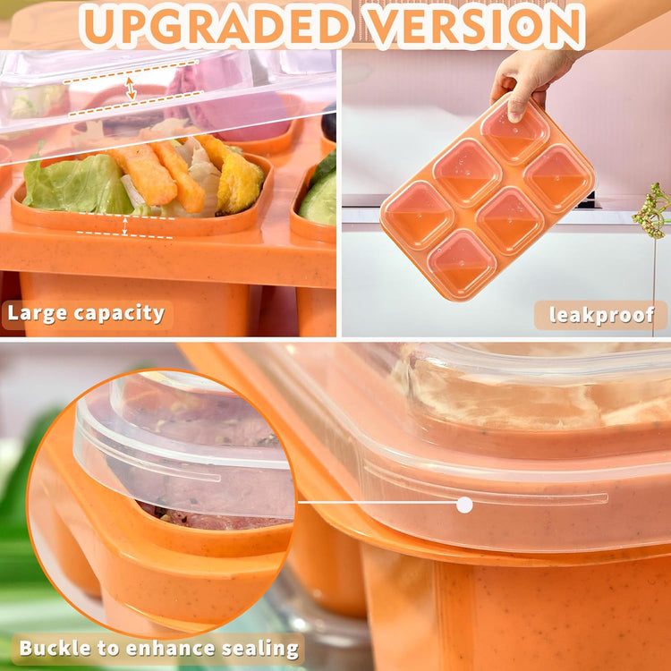 4-Pack Bento Box & Snack Containers for Kids & Adults | 6-Compartment with 4 Sauce Cups | BPA-Free, Dishwasher Safe | Ideal for School, Office, Picnic & Travel (38oz/1100ml)