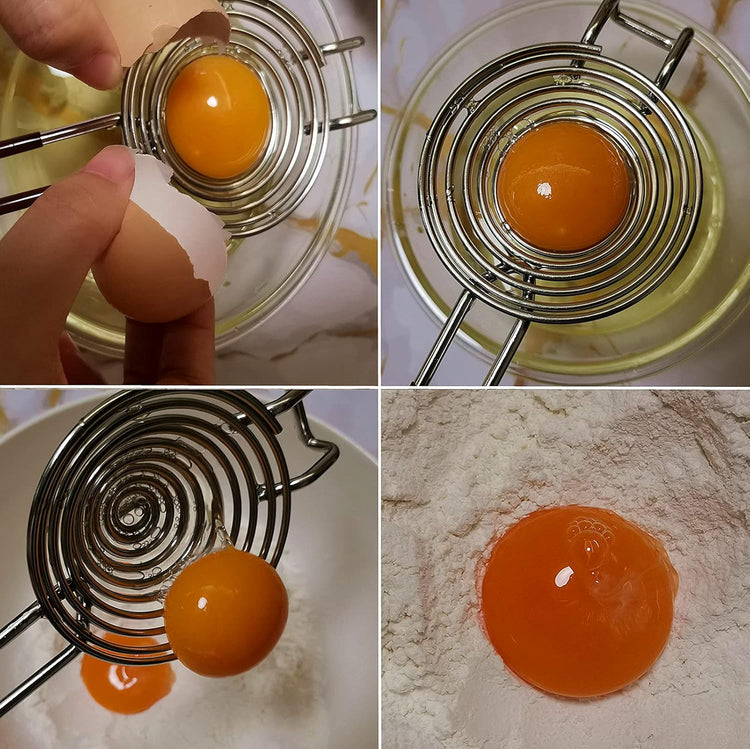 Egg Separator Egg Yolk White Separator Separation Tool Duck Eggs Separators Stainless Steel Egg Yolk Filter Long Handled Separator Divider Egg White Seperater For Cooking Baking And Stirring (Red)