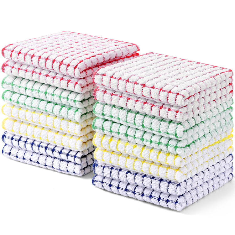 Cotton 16 Pack Terry Kitchen Dish Cloths (16 Count)
