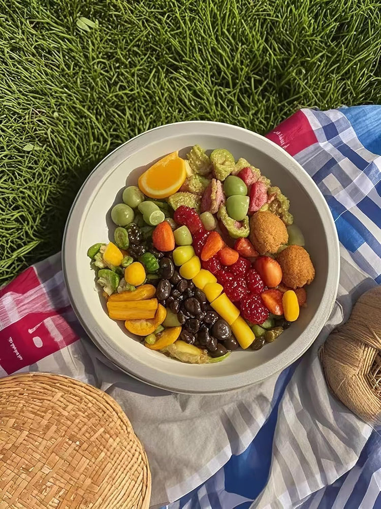 Compostable Paper Plates 9 Inch - 100% Biodegradable, Heavy Duty Eco-Friendly Disposable Plates for Camping,Parties, Weddings, BBQ (150 Pack) (9" Natural Brown)