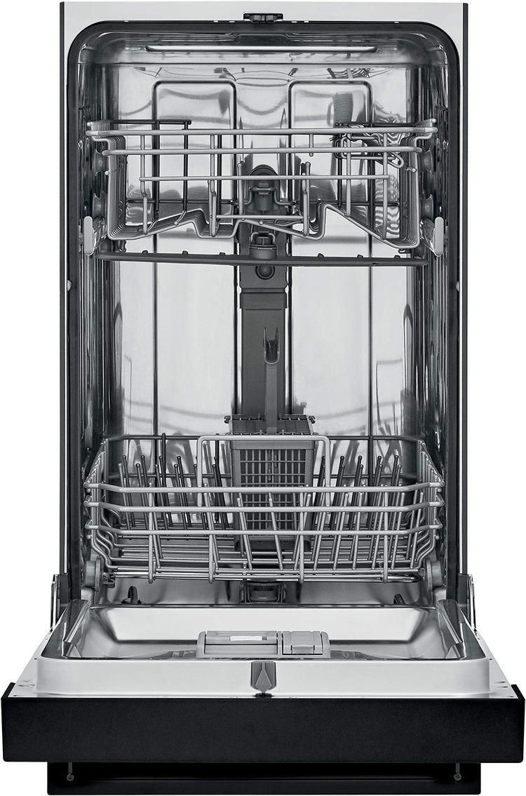 18 in. ADA Compact Front Control Dishwasher in Black with Dual Spray Arms