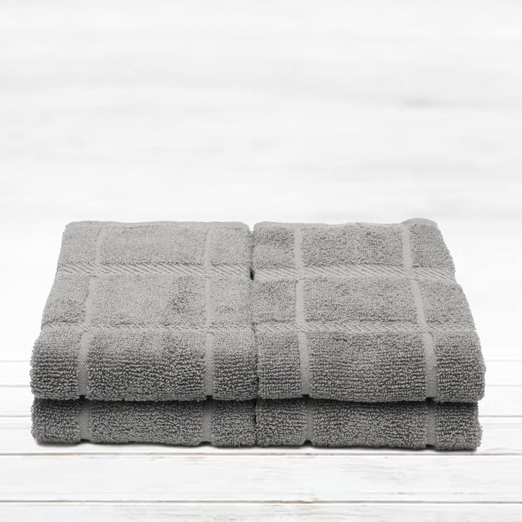 100% Cotton Terry Dish Towels, 4 Pack Plain, 16 x26 Inches, Super Soft and Absorbent Kitchen Towels, Perfect for Kitchen Cleaning and Dish Washing | Light Gray - Nestoria