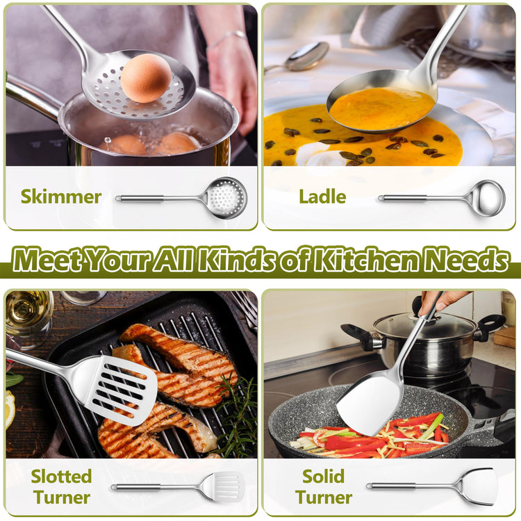 Stainless Steel Kitchen Cooking Utensils Set (10 Count)