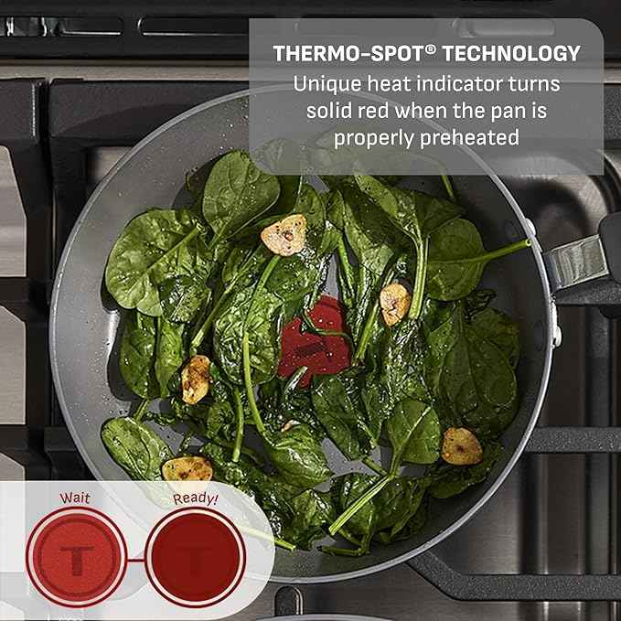 T-Fal Ultimate Hard Anodized Nonstick 10 Piece Cookware Set, Oven Safe Up to 400°F, Dishwasher Safe, Pots and Pans Set, Includes Frying Pans, Saucepan, Stockpot, Cooking Utensils, Grey