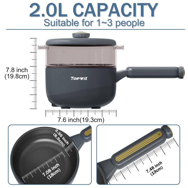 2L Hot Pot Electric with Steamer