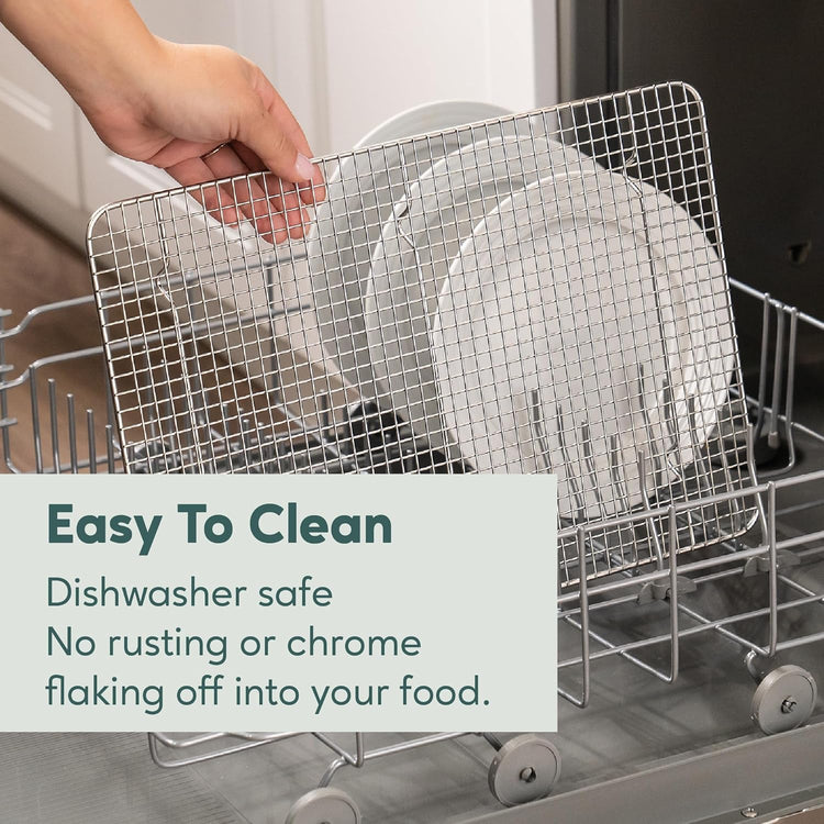 Ultra Cuisine Heavy Duty Cooling Rack for Cooking and Baking - Professional Grade Premium100% Stainless Steel Baking Rack & Wire Cooling Mesh for Roasting & Grilling - Dishwasher Safe - 11.5" x 16.5"