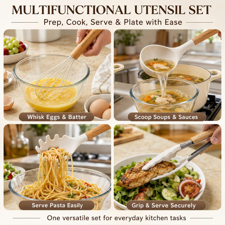 Silicone 10 Pcs Kitchen Cooking Utensils Set (10 Count)