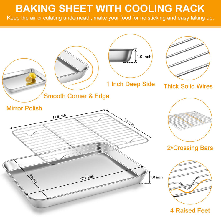 Quarter Sheet Pan with Wire Cooling Rack