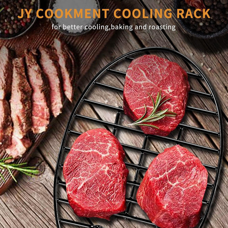 JY COOKMENT Roasting Rack with Integrated Feet, Cooling Drying Rack With Enameled Coating, PTFE Free, Great for Cooking, Roasting, Drying, Grilling, Dishwasher Safe (12.5"x8.5")