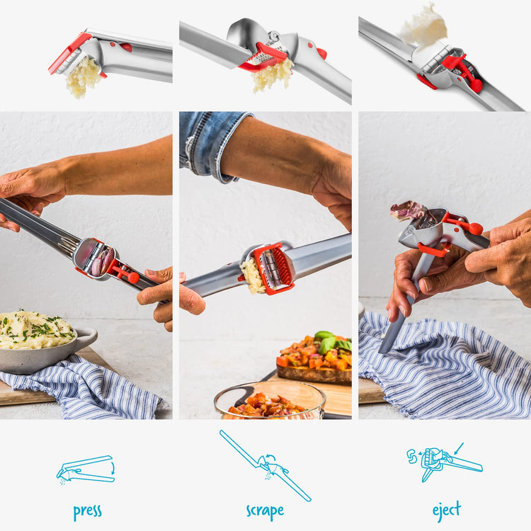 Garject Garlic Press with Peel Ejector & Scraper