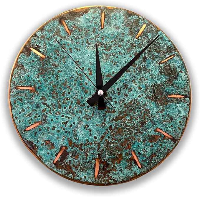 Handmade Copper Wall Clock Artisan Touch in Every Piece - Tree of Time Wall Decor Clock for Living Room, Office, Kitchen & Bedroom (Pure Copper, 17.7)