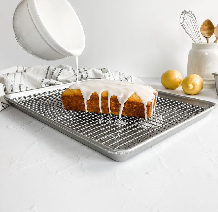 1607CR Bakeware Extra Large Sheet Baking Pan and Bakeable Nonstick Cooling Rack Set