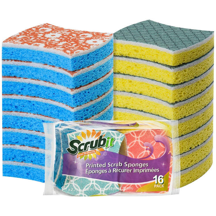 Non Scratch Cellulose Scrub Sponge (16 Count)