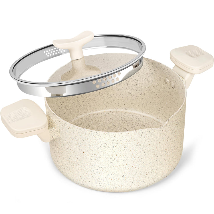 6 Quart Granite Nonstick Cooking Pot with Strainer Lid