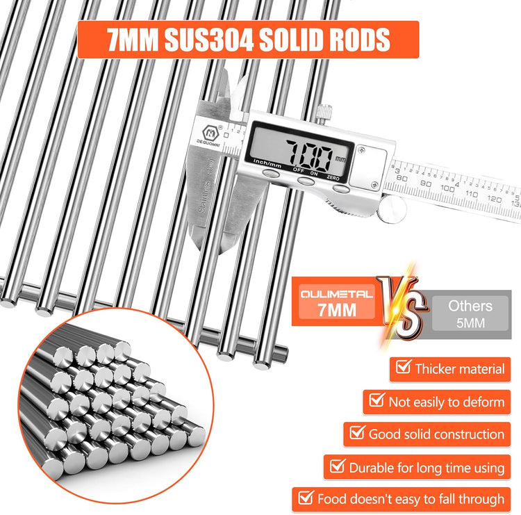 Grill Parts for Weber Genesis 300 Series, 19.5âGrill Grates & Flavorizer Bars, Heat Deflector for Weber E/S310, 320, 330 with Front Control Knobs, Replacement for Weber 7528, 7524, 7620, 7622, 65505