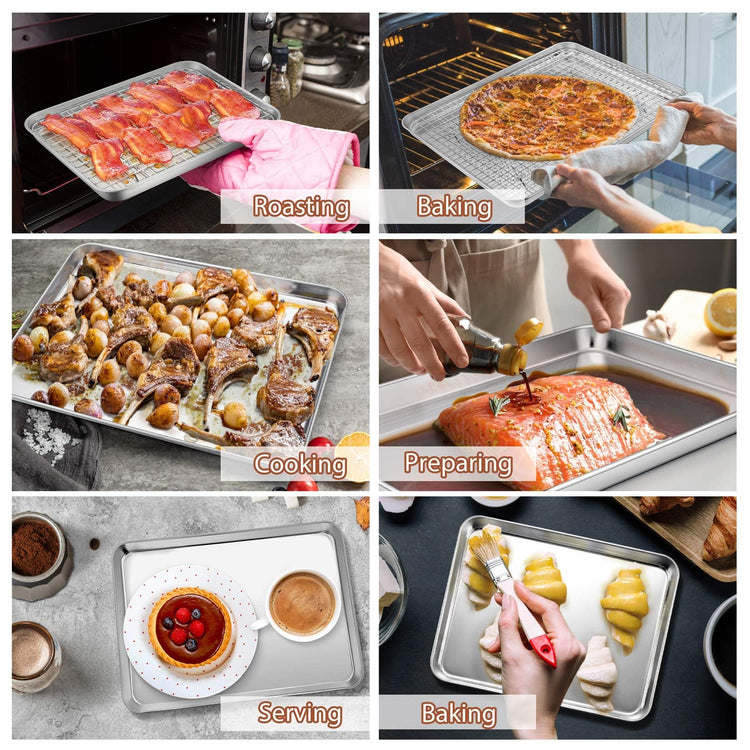 16 + 10.4 Inch Baking Sheet Pan and Cooking Rack