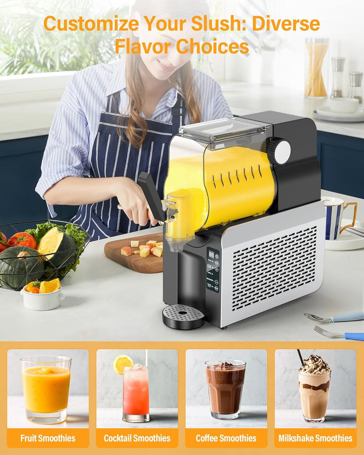 88oz Slush Maker Machine| All-in-One Slushie Machine with 5 Pre-Set Programs | Ice-Free Technology | Quiet Auto-Clean | Ideal for Milkshakes, Margaritas, Smoothies, and Frappés
