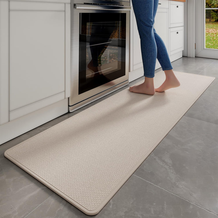 Long Kitchen Runner Rugs Kitchen Mat Non Slip Washable Beige 17"x71" (8.307 Sq Ft)
