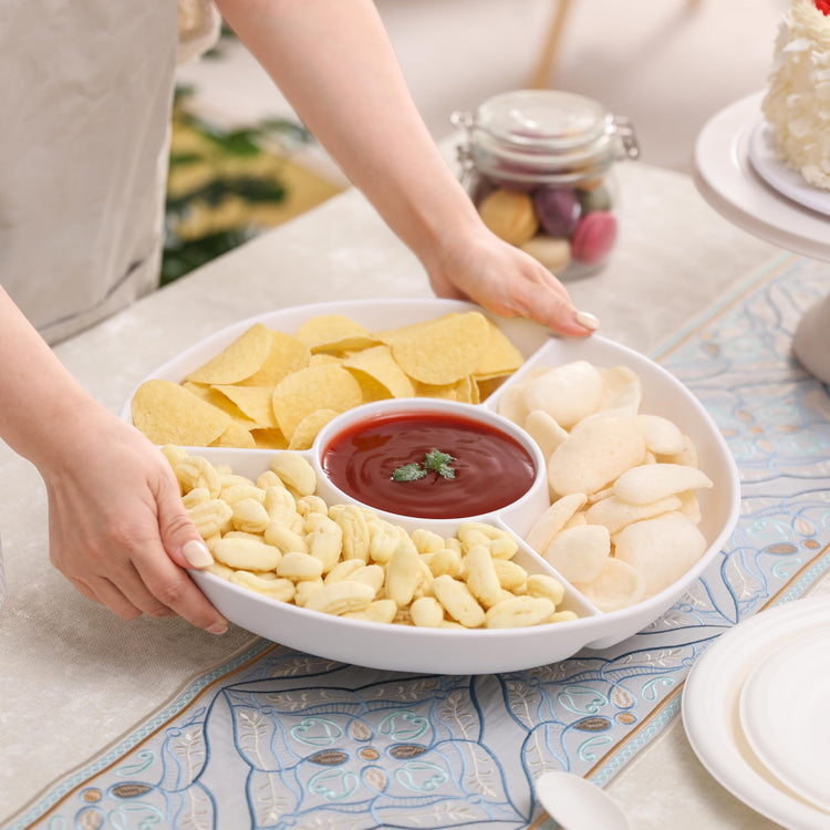 White Chip and Dip Serving Set (2 Count)