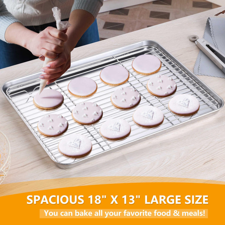 Half Baking Sheet with Wire Cooling Rack (2 Count)