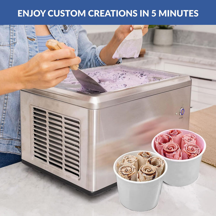 Rolled Ice Cream Maker with Compressor