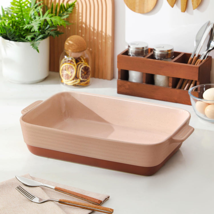 Large 9x13 Ceramic Baking Dish with Handles