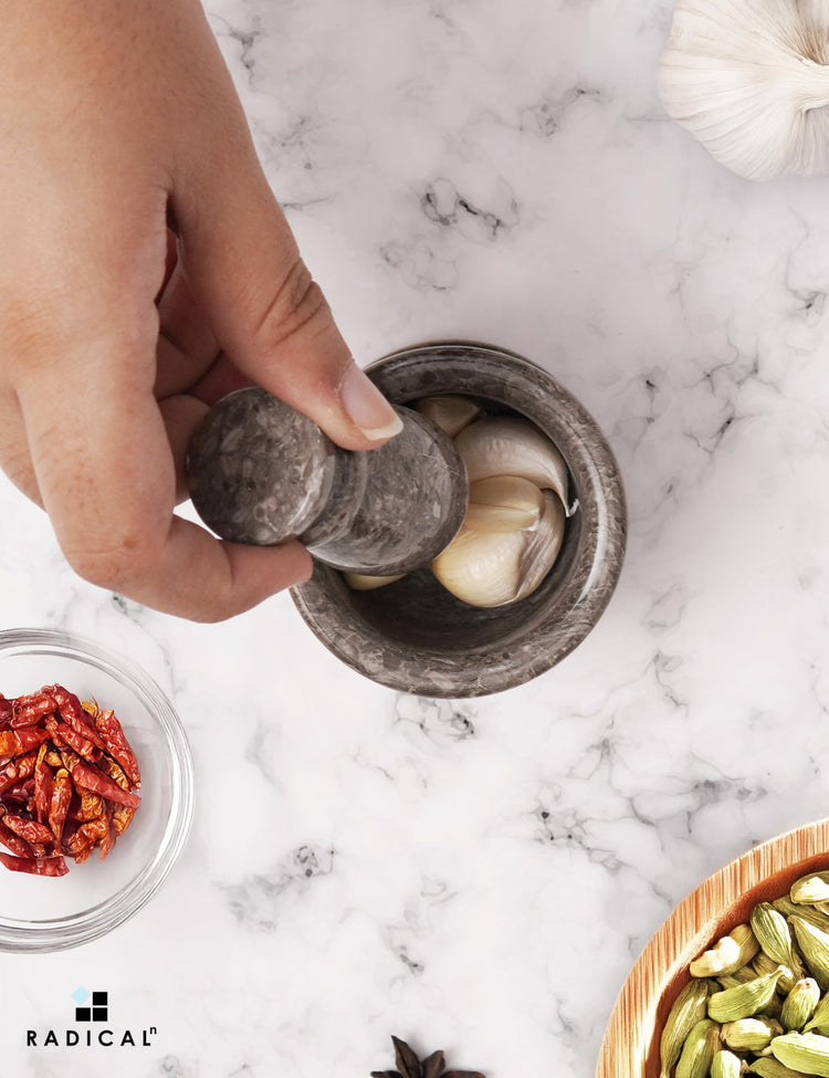 Marble Mortar and Pestle Set Small Spice Grinder & Herb Grinder