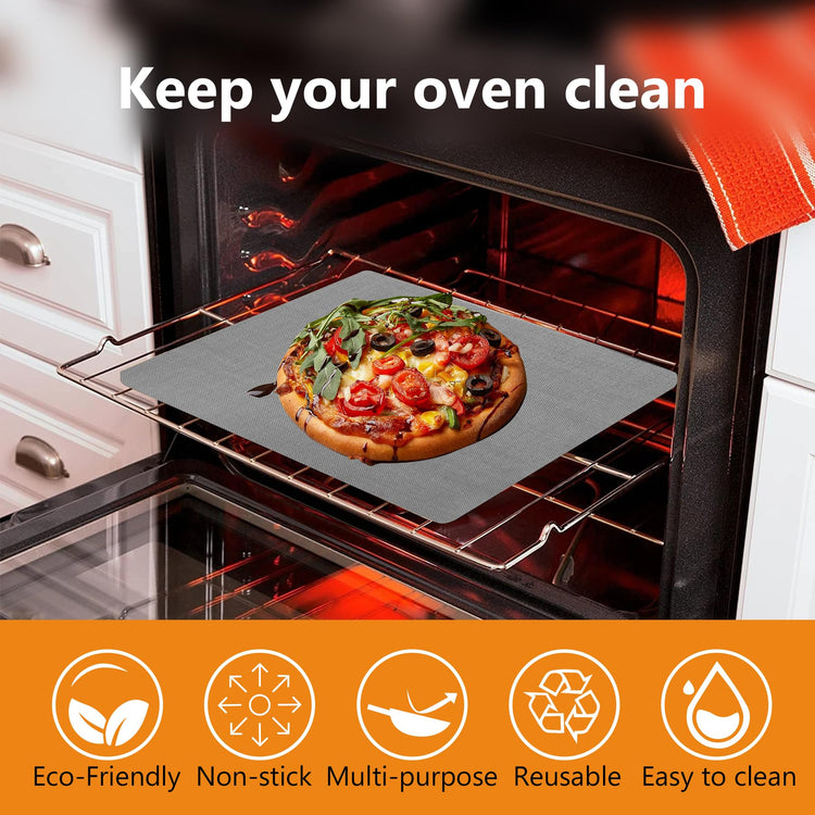 4 Pack Thickened Silver Oven Liners for Bottom of Oven BPA & PFOA Free