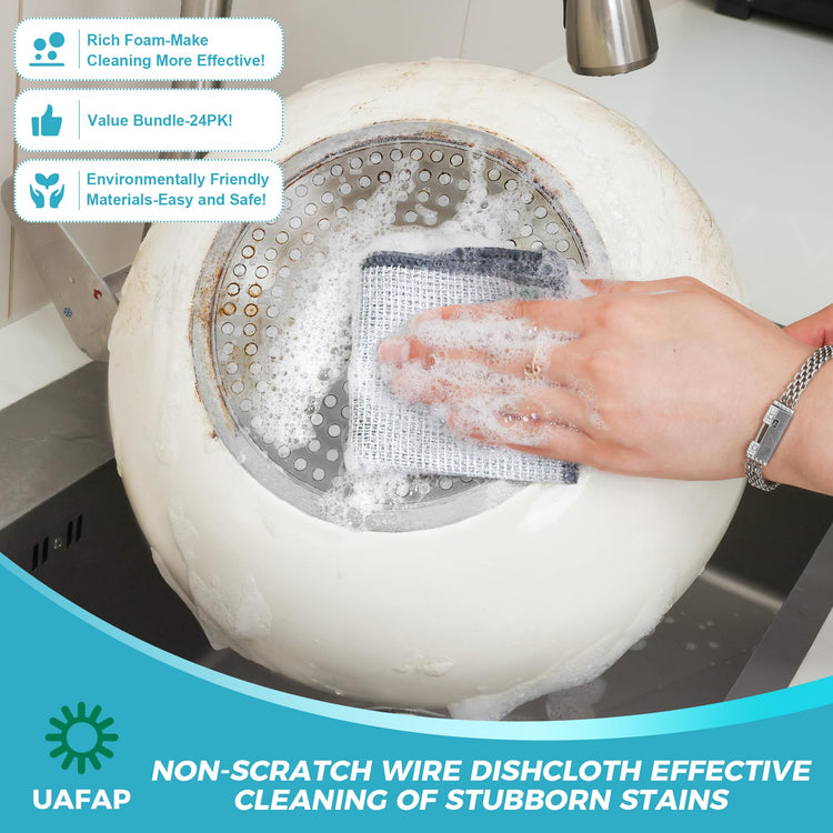 24 PCS Non Scratch Wire Dishcloth (24 Count)