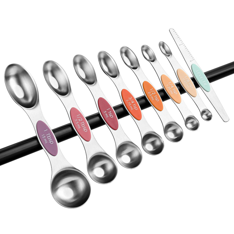 Stainless Steel 8 Magnetic Measuring Spoons Set