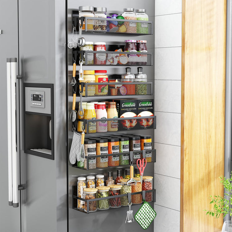 Magnetic Spice Rack for Refrigerator (6 Count)