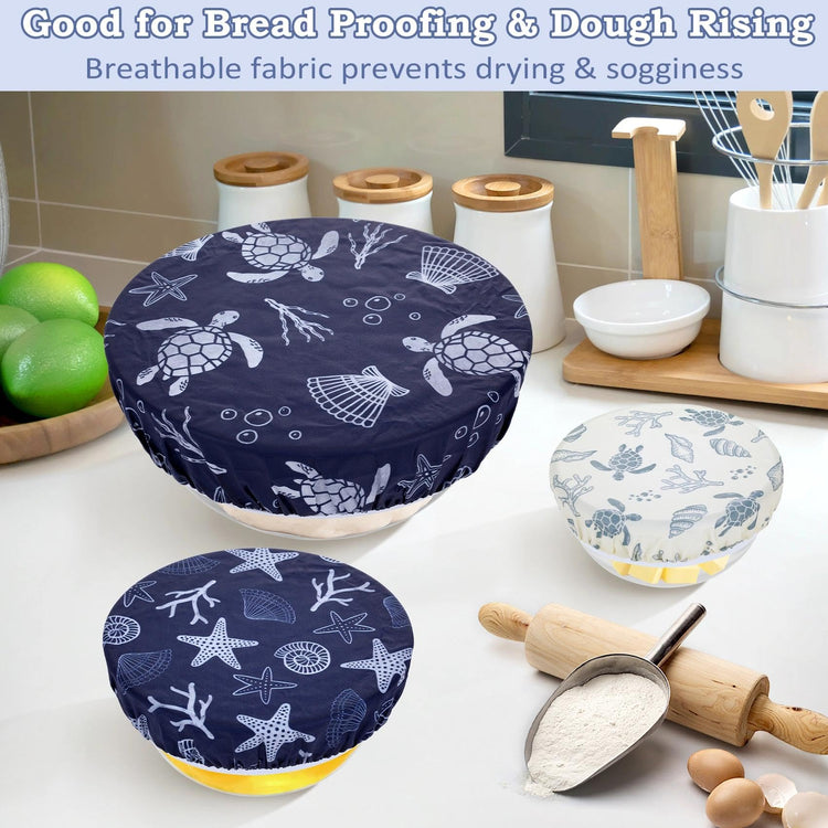 5Pcs Reusable Beeswax Elastic Bowl Covers for Bread Proofing and Food Cover (5 Count)