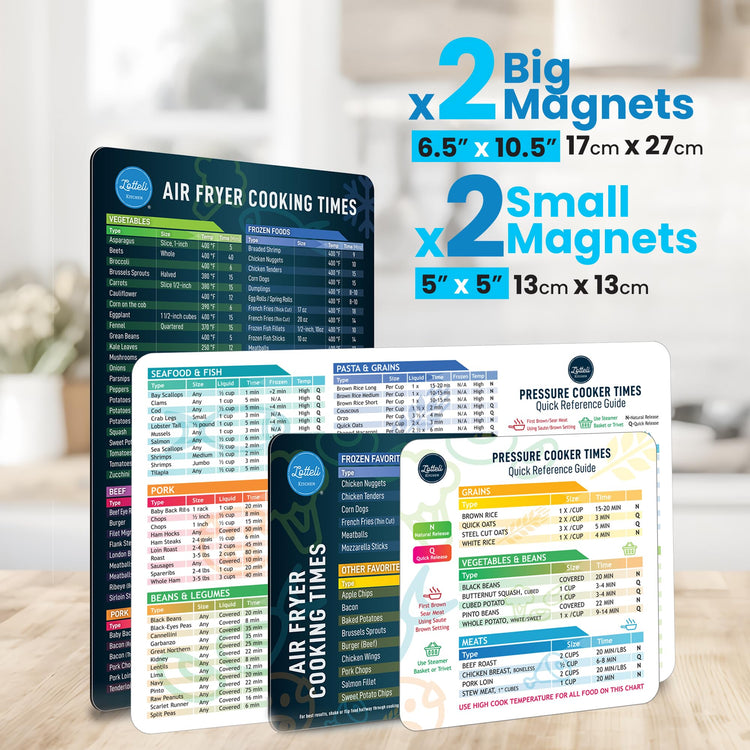 Air Fryer Magnetic Cheat Sheet Set