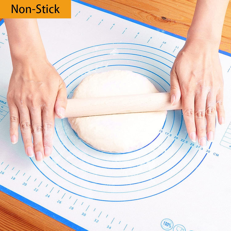 Silicone Baking Mat,Non Stick Rolling Dough with Measurements for Pie Pizza Cookies Fondant Making,Extra Thick Non Slip Silicone Pastry Mat