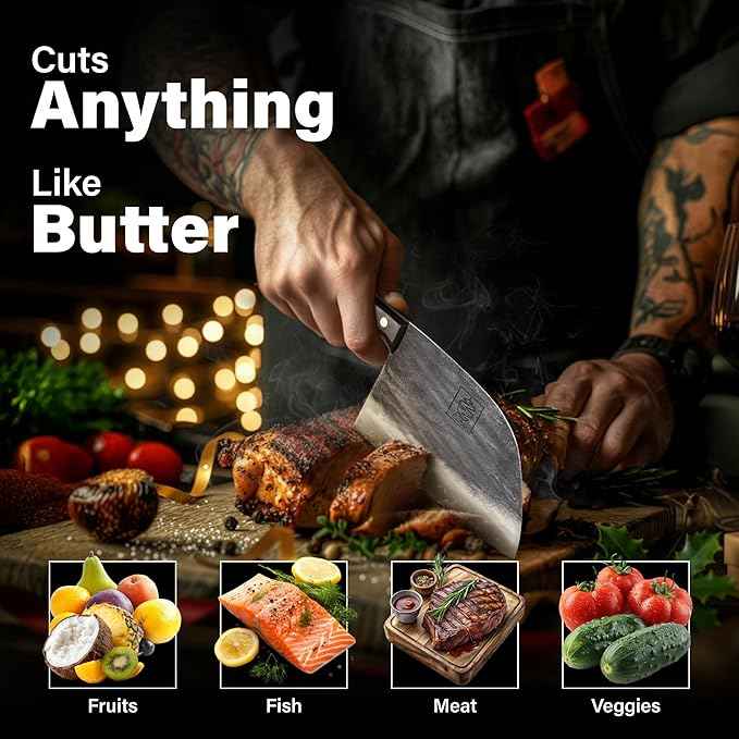 COOLINA Promaja Knife – Carving, BBQ, Meat Cutting, Slicing, Butcher & Chef Knife – Essential Kitchen Tool