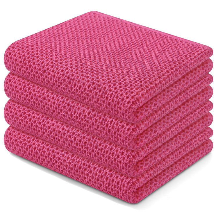 100% Cotton Waffle Weave Kitchen Dish Towels 4 (4 Count)