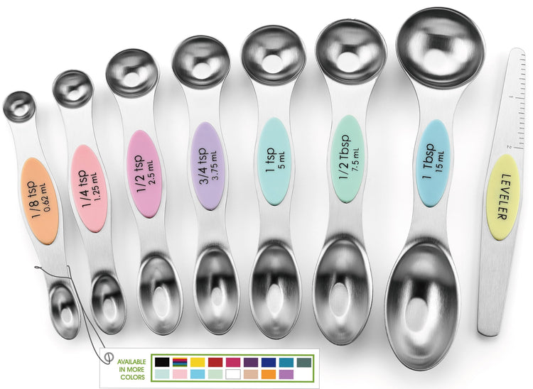 Stainless Steel Magnetic Measuring Spoons Set of 8