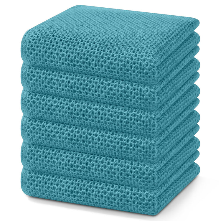 100% Cotton Waffle Weave Kitchen Dish Towels 6 (6 Count)