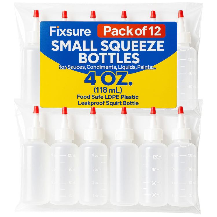 Plastic Squeeze Bottles with Red Tip Cap