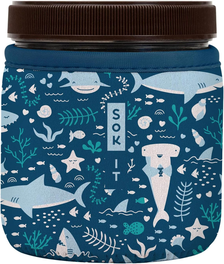 Sok It IceCreamSok Insulated Neoprene Cover (Happy Sharks, Straight Ice Cream Pints)