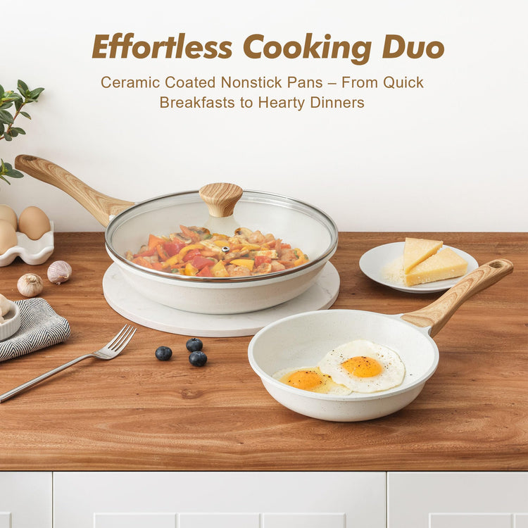 Ceramic Nonstick Frying Pan Skillets (2 Count)