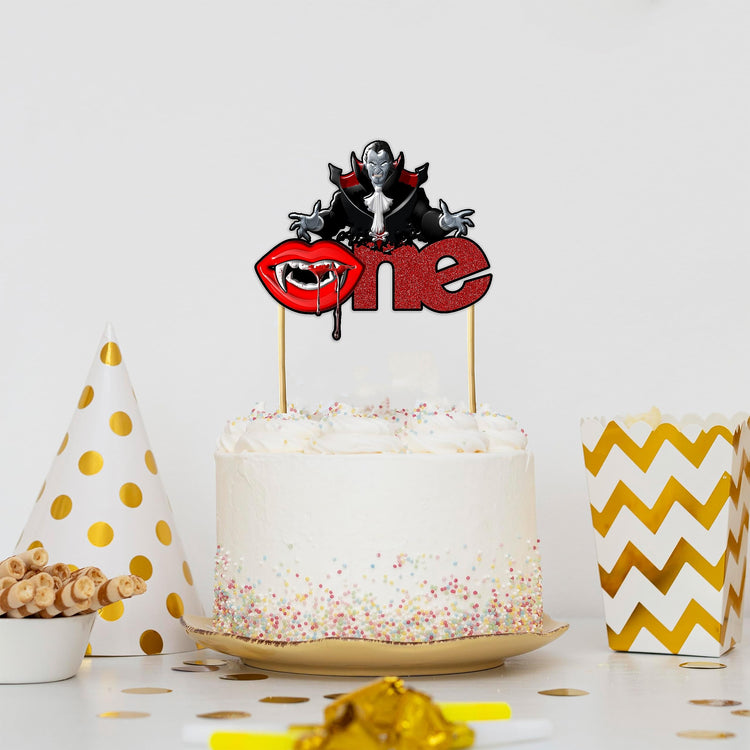 Vampre One Cake Topper with Spooky Fantasy Gothic Theme Design